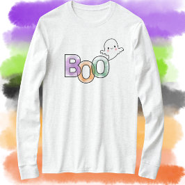 Boo Ghost Long Sleeve Fall Halloween Shirt