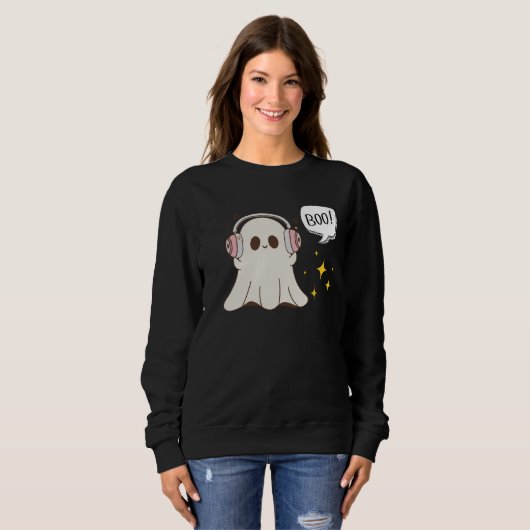 Boo Ghost Musical Halloween Sweatshirt (Vorne ganz)