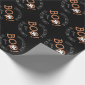 BOO! Ghost Pattern Halloween-Party Personalisiert Geschenkpapier (Ecke)