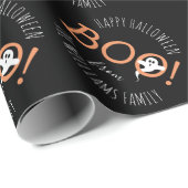 BOO! Ghost Pattern Halloween-Party Personalisiert Geschenkpapier (Rolleneckpunkt)