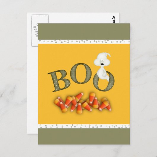 Boo Ghost Postkarte (Vorne/Hinten)