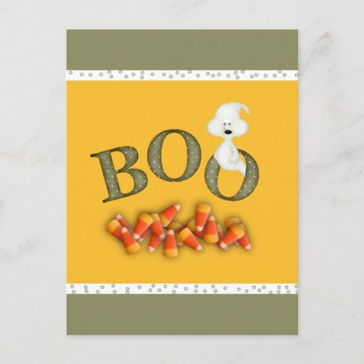 Boo Ghost Postkarte (Vorderseite)