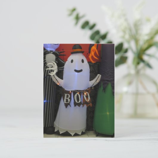 Boo Ghost Postkarte (Stehend Vorderseite)