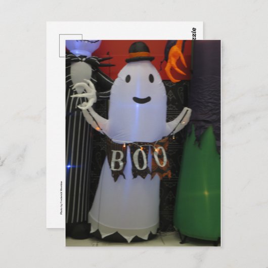 Boo Ghost Postkarte (Vorne/Hinten)