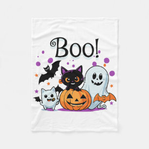 Boo Ghost Pumpkin Cat und s Halloween Grafik Wom Fleecedecke