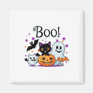 Boo Ghost Pumpkin Cat und s Halloween Grafik Wom Magnet