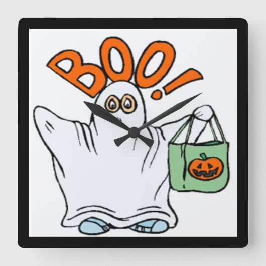 BOO ! GHOST QUADRATISCHE WANDUHR (Vorderseite)