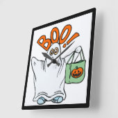 BOO ! GHOST QUADRATISCHE WANDUHR (Winkel)
