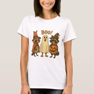 Boo ghost raccoon png T-Shirt