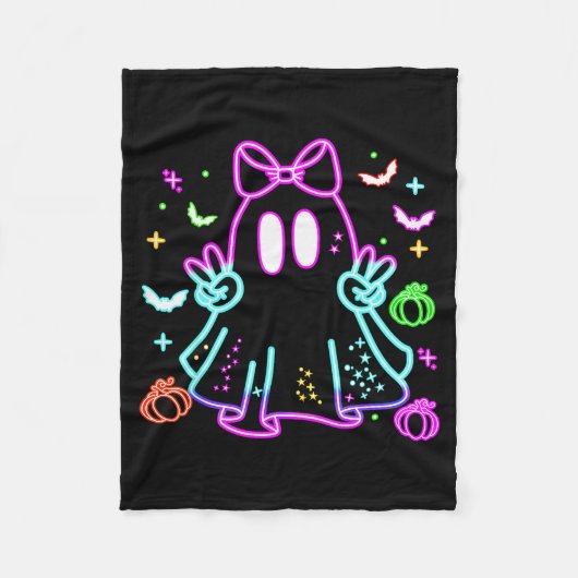 Boo Ghost Soky Season Girls Kids Glow In Halloween Fleecedecke (Vorderseite)