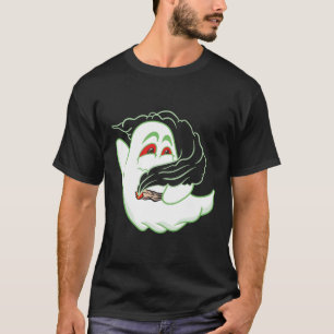 Boo Ghost Srauking Weed Thc Happy Halloweed Hallow T-Shirt