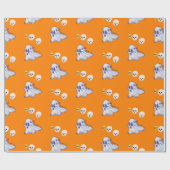 Boo Ghost UK 31 Spooky USA Skull Oktober Halloween Geschenkpapier (Flach)