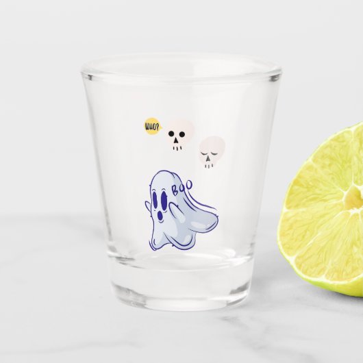 Boo Ghost UK 31 Spooky USA Skull Oktober Halloween Schnapsglas (Vorderseite)