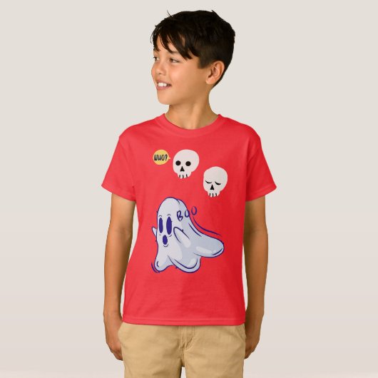 Boo Ghost UK 31 Spooky USA Skull Oktober Halloween T-Shirt (Vorne ganz)