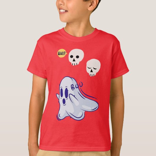 Boo Ghost UK 31 Spooky USA Skull Oktober Halloween T-Shirt (Vorderseite)