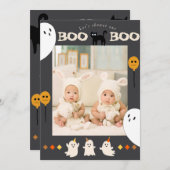 BOO Ghost und Black Cat Foto Kinderdusche Einladung (Vorne/Hinten)