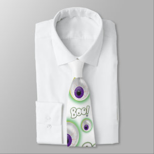BOO Ghosting Halloween Floating Lila Eyeball Krawatte