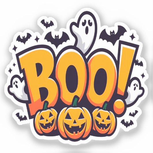 Boo ghosts halloween  aufkleber (Vorderseite)