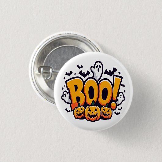 Boo ghosts halloween  button (Vorne & Hinten)