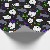 Boo Ghosts Halloween Wrapping Paper Geschenkpapier (Ecke)
