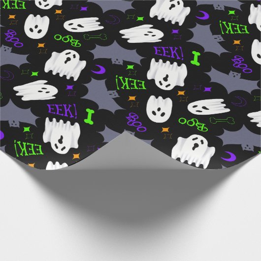 Boo Ghosts Halloween Wrapping Paper Geschenkpapier (Ecke)