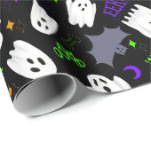 Boo Ghosts Halloween Wrapping Paper Geschenkpapier (Rolleneckpunkt)