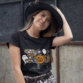 Boo Ghosts Pumpkins and Spiders T-Shirt