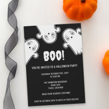 Boo Ghosts Spooky Schwarz-weißes Halloween-Party