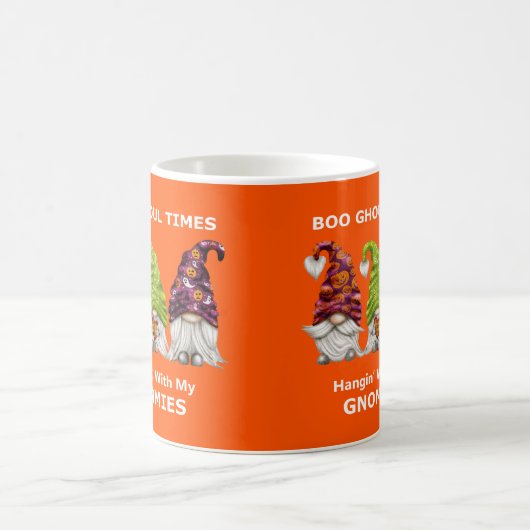 Boo Ghoul Times hing mit meinen Gnomen Halloween Kaffeetasse (Mittel)