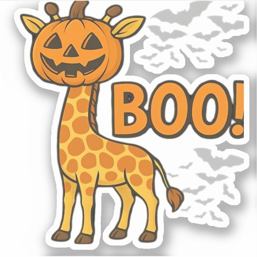 Boo Giraffe Halloween Costume Giraffe Lover Spooky Aufkleber (Vorderseite)