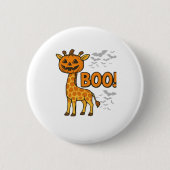 Boo Giraffe Halloween Costume Giraffe Lover Spooky Button (Vorderseite)