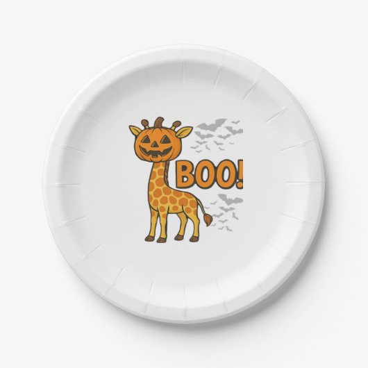 Boo Giraffe Halloween Costume Giraffe Lover Spooky Pappteller (Vorderseite)