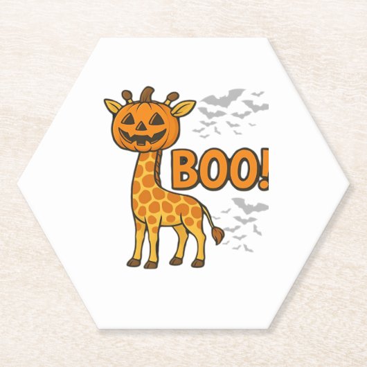 Boo Giraffe Halloween Costume Giraffe Lover Spooky Untersetzer (Vorderseite)