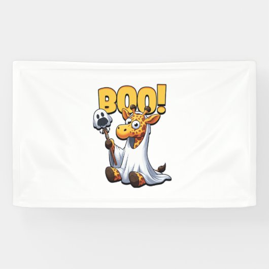 Boo Giraffe Halloween Ghost Giraffe _1 Banner (Horizontal)