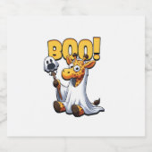 Boo Giraffe Halloween Ghost Giraffe _1 Schaumweinetikett (Einzelnes Label)