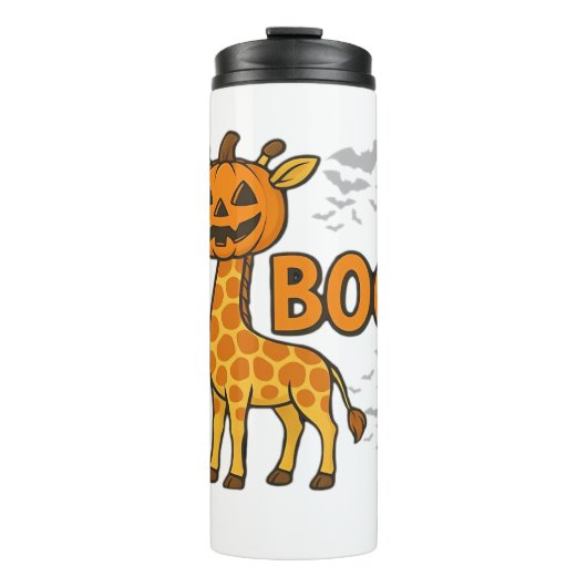 Boo Giraffe Halloween Kostüm Giraffe Lover Spooky Thermosbecher (Vorderseite)