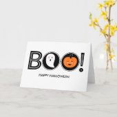 Boo! Glückliche Halloween-Gruß-Karte Karte (Gelbe Blume)