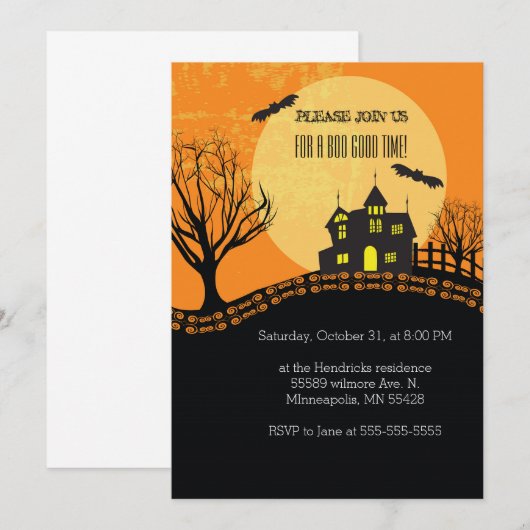 Boo Good Time Einladung (Vorne/Hinten)