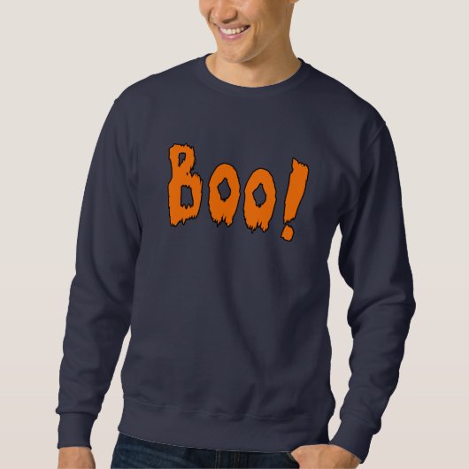 Boo Gray Halloween Thema Sweatshirt (Vorderseite)