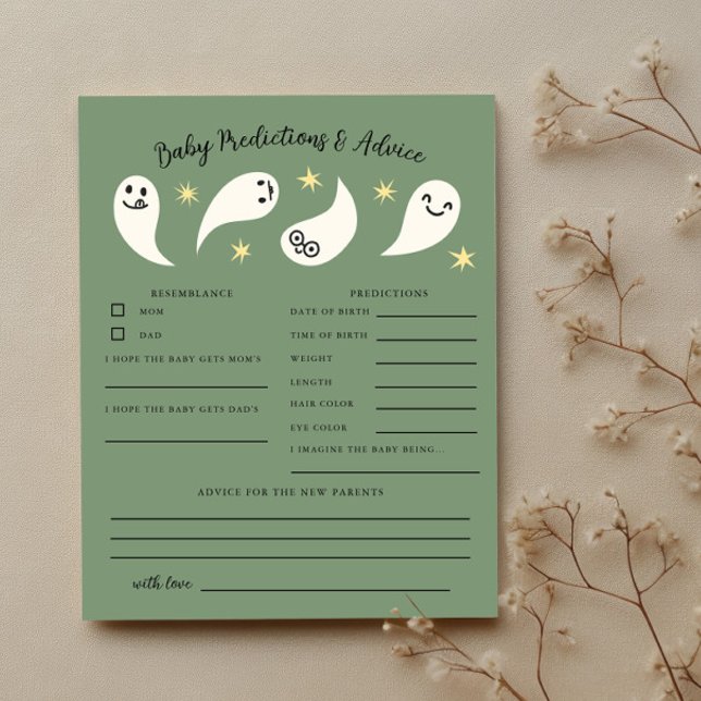 Boo Green Baby Shower Baby Vorhersagen & Ratschläg (Von Creator hochgeladen)