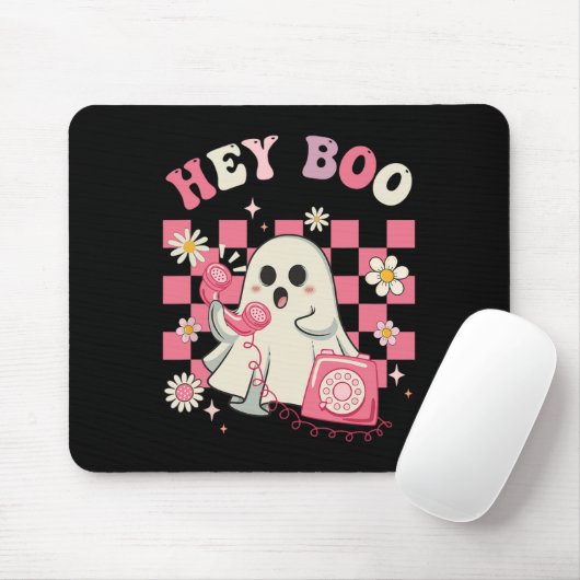 Boo Groovy Niedlich Ghost Funny Halloween Frauen K Mousepad (Mit Mouse)