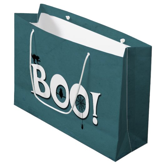 Boo! Große Geschenktüte (Vorderseite Schrägansicht)
