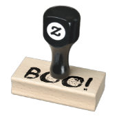 Boo Grungy Text mit schwarzem Crow Gummistempel (Stempel)