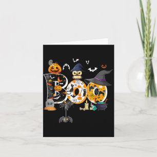 Boo Gruseliger Eulen-Kürbis-Geist Lustiger Hallowe Karte