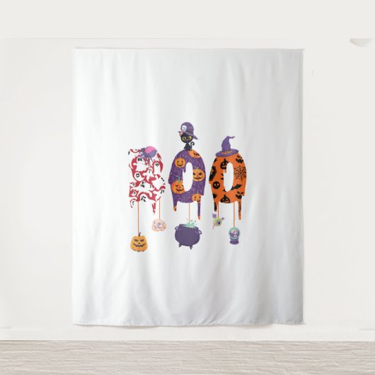 Boo! Halloween Apparel Halloween Wandteppich (Vorderseite)