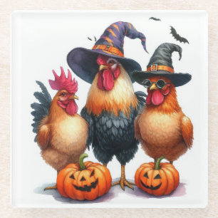 BOO Halloween auf dem Bauernhof Glasuntersetzer