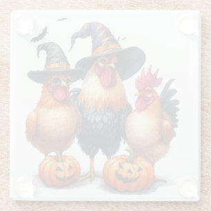 BOO Halloween auf dem Bauernhof Glasuntersetzer
