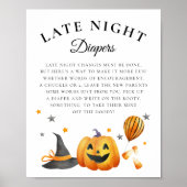 Boo Halloween Baby Dusche Spate Night Diapers sign Poster (Vorne)