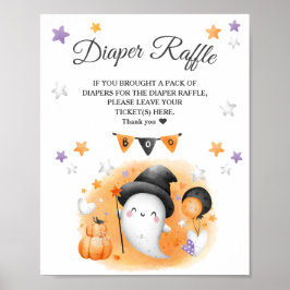 Boo Halloween Baby Dusche Windeln Raffle Schild