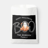 Boo Halloween Black Modern Name Geschenktütchen (Vorderseite)